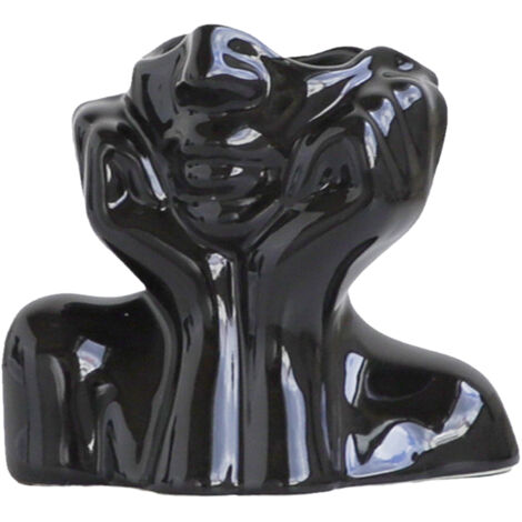 Vase en Céramique Noir - Modèle Humain - 18cm et 12cm - Décoration et Cadre à Fleurs (1/5)