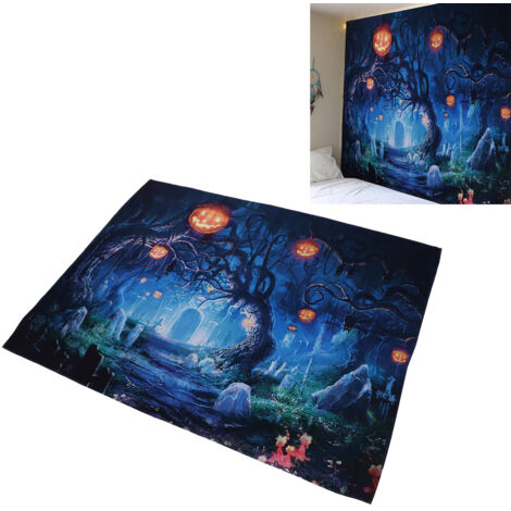 Décoration Halloween Background Caquetière Paysage Lantern Pumpkin Polyester 230x180cm Studio Props Photo Party Birthday Decor (1/5)