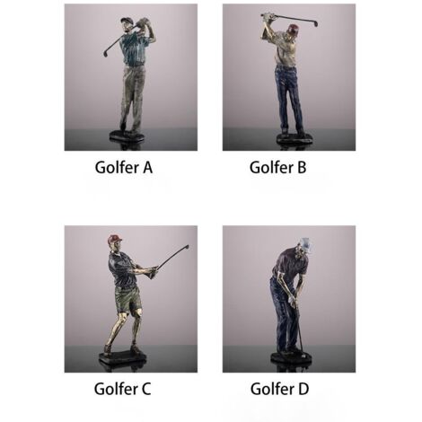 Figurine Décorative Moderne - Sculpture Sportive Géométrique Golfeur - Résine Artisanale Nordique pour Décor de Salon (1/5)