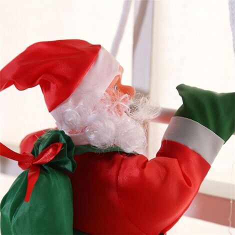 Décoration de Noël - Pendentif en PVC avec Santa Claus escaladant une échelle pour arbre de Noël, intérieur et extérieur, longueur 25 cm, 1 pièce (1/5)