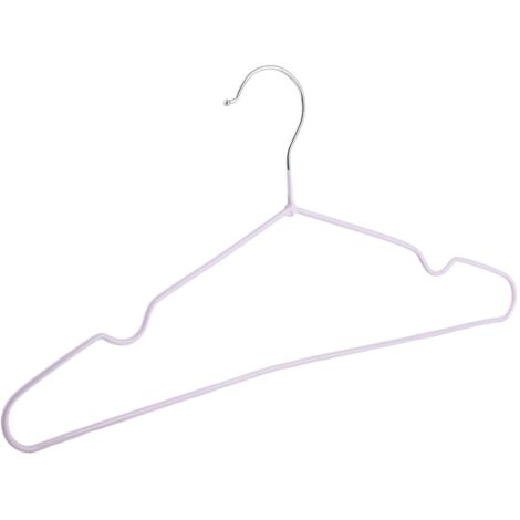 Cintre Anti-Slip pour Adultes avec Groove Design Anti-Slip en Stainless Steel et Plastique Espace Optimisé pour Vestes Chemises Vestes Robes Cintres Simple Élégant Fiable Sans Bords Anguleux 40x20cm 5 (1/5)