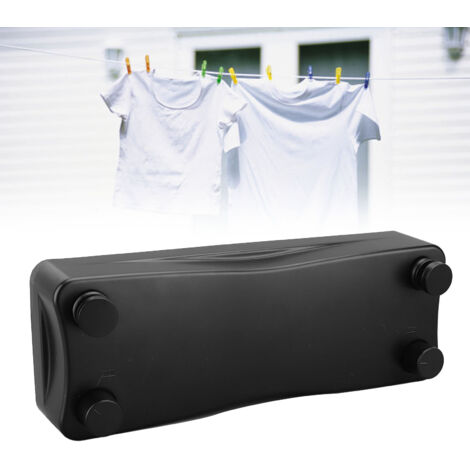 Etendoir Extensible Double 5.2m Heavy Duty Noir avec Installation Adhesive ou Fixation par Percage pour Balcon et Salle de Bain (1/5)
