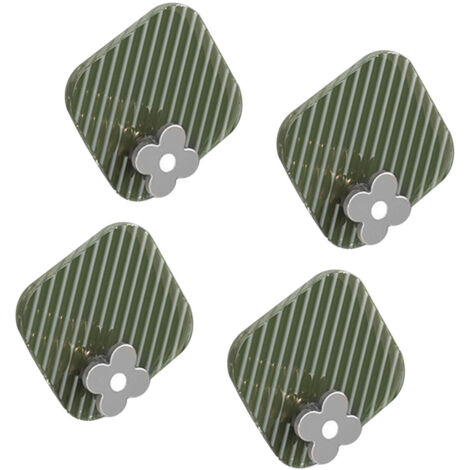 4 Crochets Adhésifs Plastic ABS, Nail-Free Waterproof Towel Wall Hangers Bathroom Kitchen Office Green, 6x6cm (1/5)