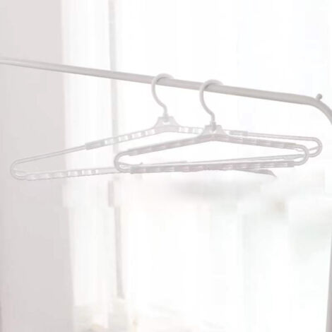 Cintre Réglable et Extensible XL pour Épaules, Vent Résistant et Antidérapant pour Séchage, Adapté Maison et Dormitories - Plastique Blanc - 1 Unité (1/5)