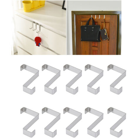 Accroche-Porte Révolutionnaire 10Pcs Stainless Steel Z Shaped Hooks pour Cuisine et Apartment Sans Marque Imperméable (1/5)