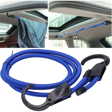 Cordage à Baggages pour Voiture - [1.5m] - Corde Elastique Multifonctionnelle Adjustable avec Accroche-Robes - Bleu - 92g - Voyage (1/5)
