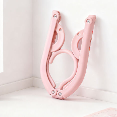 Cintre Multifonction Folding Cintre Portable Plastique Rose pour Voyage et Camping (1/5)