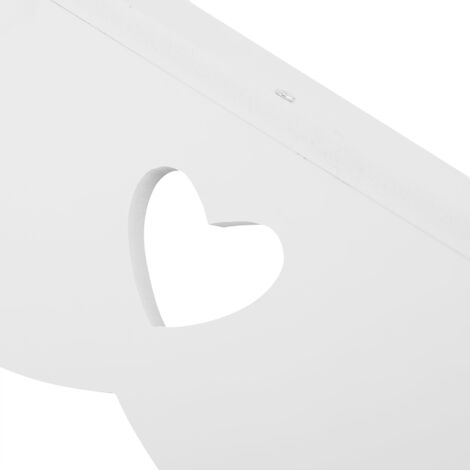 Étagère Murale Décorative Blanc Sculptée Creuse avec Porte Manteaux - Support pour Photos et Collectibles - Matériau Composite Bois-Plastique Écologique Sans Formaldehyde - 59 x 13cm (1/5)
