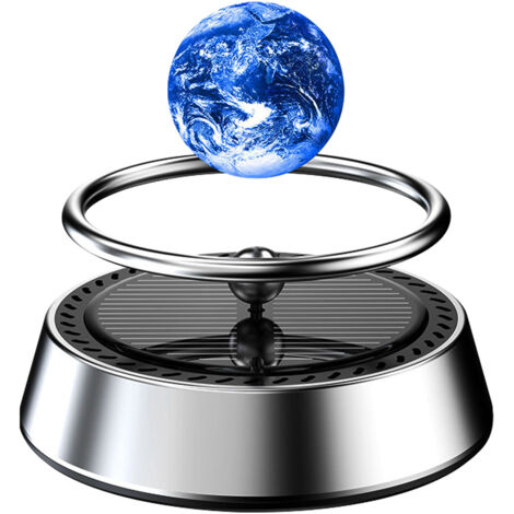 Purificateur d'Air Solaire Rotatif en Alliage Aviation - Décoration 3D Planétaire avec Encens Bois de Hêtre - 8 x 8 x 8.3 cm, 180g, Bleu ou Noir, 1 Pièce (1/5)