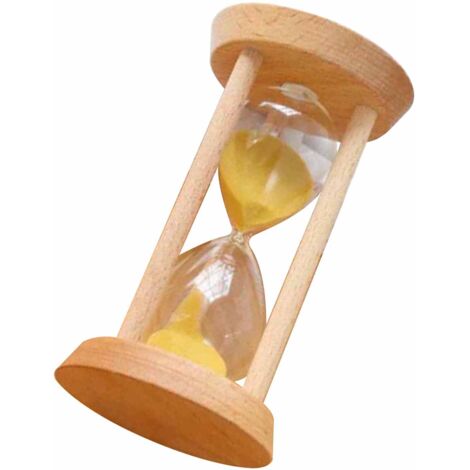 Sablier Minuteur en Bois et Verre Borosilicate - Sabliers Colorés de 10, 15, 30 Minutes pour Temps de Cuisson, Jeux et Enfants (1/4)