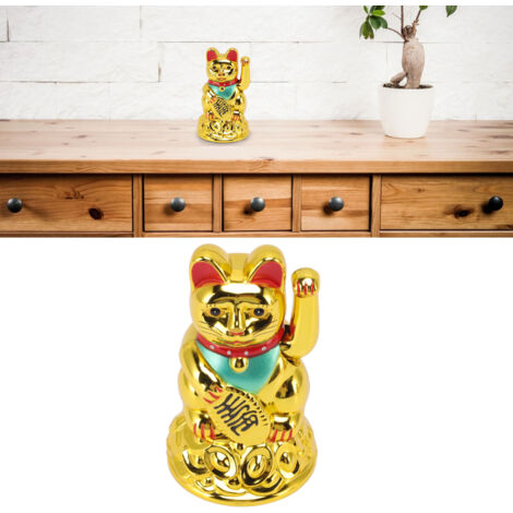 Pendentif Chat de la Fortune Sculpture Électrique en Plastique Chat Mouvant MLY45A Gold 4.5in pour Décor Domestique et Cadeau (1/5)