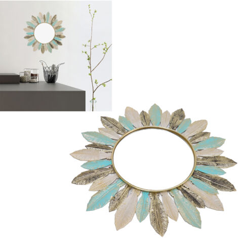 Décoration murale métal style minimaliste moderne sculpture en forme de plume pour salon chambre bureau décoration intérieure fer verre 41cm