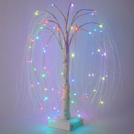 Arbre Artificiel LED Willow Multicolore avec Lumière RGB et Contrôle à Distance, Support USB et Batteries AA - Flexible et Décoratif pour Fêtes, Mariages, Bureau ou Maison (1/5)