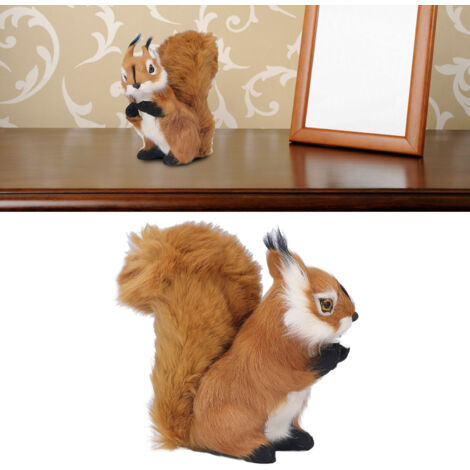 Ecureuil Simulé Grande Décoration en Plush Cute Lifelike 16cm Modèle Décoratif pour Jardin ou Maison (1/5)