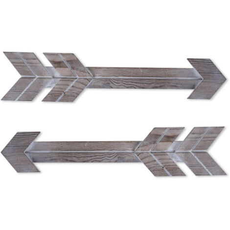 Décoration murale en bois avec motifs Arrow et montage sans accessoires - Dimensions 42x9x1cm, 2 pièces colorées pour maison, bureau ou jardin (1/5)