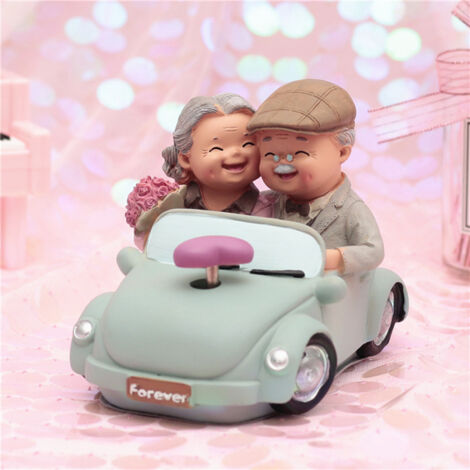 Figurines Couple pour Anniversaires et Déco Interieur [Material: Résine  Dimension: 12×9×13 cm  Coloris: Multicolore  Poids: 350 g  1× Set] (1/5)
