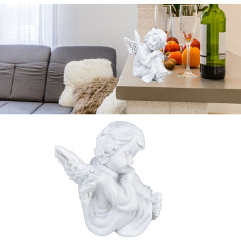 Sculpture de Chérubin Statue de Bébé Blanc Style Lovely Résine Synthétique pour Décorations de Fête (1/5)