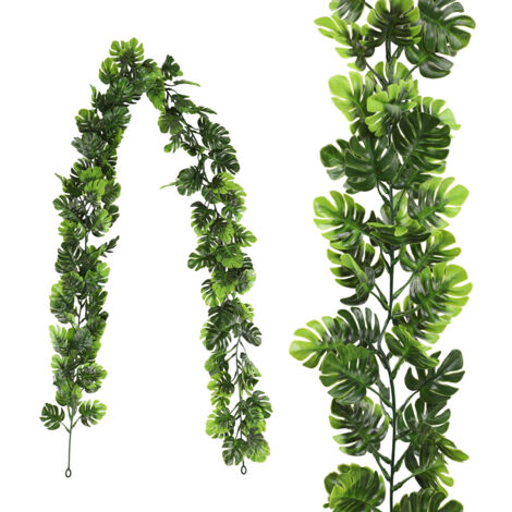 Guirlande Faux Eucalyptus Décoration Intérieur 178cm Vert Kit Décoration Murale Écologique en Feuilles Silk et Métal
