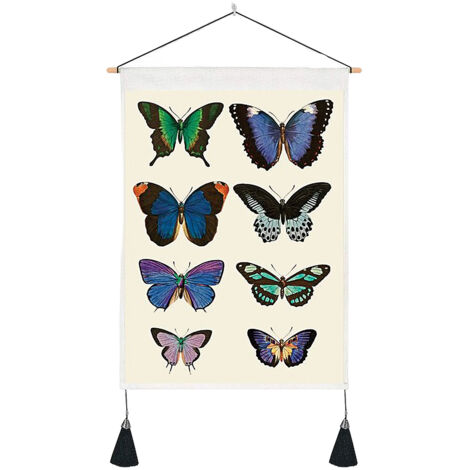 Tapisserie Murale Vintage Insectes Butterflies Beetles Polyester Design Unique HD 35x50cm MultiColor (1/5)
