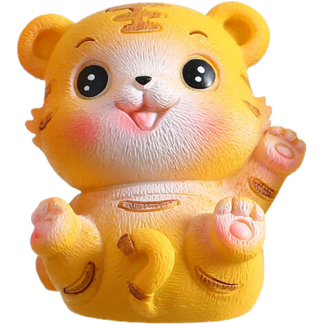 Pendentif décoratif  Résine  4.5cm Tigre  Stylisé Jaune (1/5)