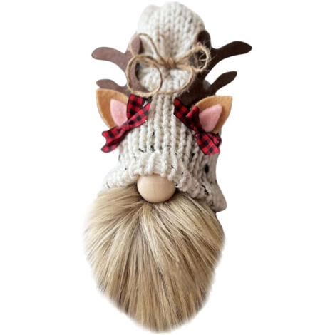 Lutin Nisse en laine tricotée - Elf Tomte Décor d'intérieur 23 cm - Gnome décoratif pour la maison et Noël en bleu blanc et bleu ciel (1/5)
