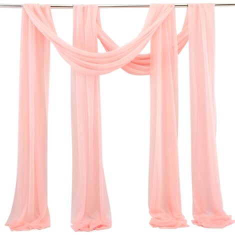 Drapé pour Arche de Mariage ManoaTulle en Polyester Blanc et Beige 75x600cm Lot de 2 - Création d'Ambiance Romantique et Élégante (1/5)