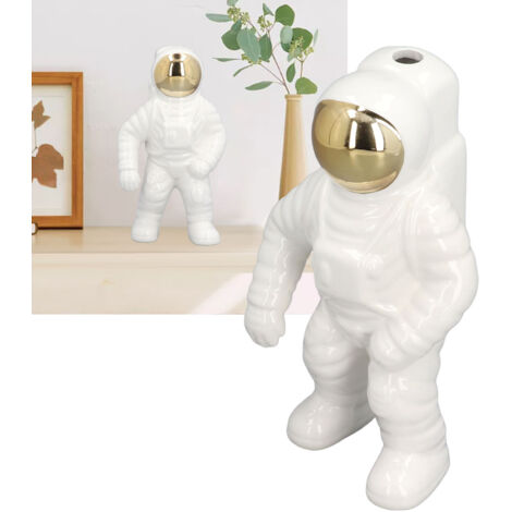 Figurine Astronaut Astronaut Vase Decoration Home [Modele Vase Astronaut Sculpture, Ceramic, Approx. 20.5x9cm/8.1x3.5in, White/As Shown, 1 unit] (1/5)