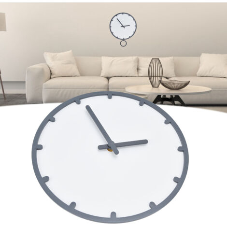 Horloge Murale Pendule Bois Silencieuse Non Tick Grey Diamètre 30cm avec Pendule et Accessoires pour Maison Café Bar Shop (1/5)