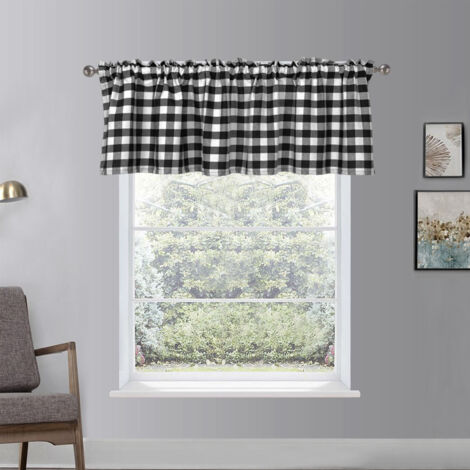 Kitchen Valance Style Ranch Chic Rideau en Polyester Tailles: 130x41cm, 74x61cm, 137x61cm, 68x90cm Lumière Tamisée 40%-70% (1/5)