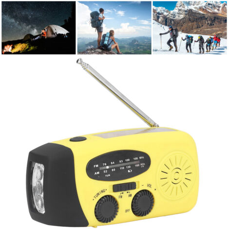 Radio Solaire à Manivelle Multifonction avec Lampe LED et Chargeur USB pour Camping et Urgences (1/5)