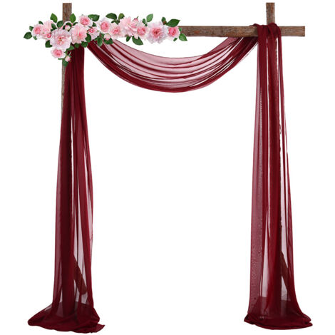 Voile de Drapage pour Arche de Mariage [Voile en Chiffon] - 75x600cm - Élégant Décor Drapé Blanche pour Arche de Mariage, Cérémonie et Fête (1/5)