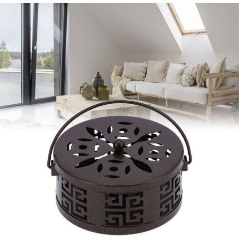 Boîte pour Bougies Anti-Moustiques en Fer avec Couvercle Protecteur - Support pour Plaquettes de Moustique à Griffe et Designs Cage et Dome pour Maison, Salle Enfants, Indoors et Outdoor - 15x15cm, 43 (1/5)