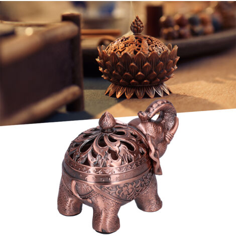 Porte-Encens Éléphant Élevé Multifonctionnel - Zinc Alloy Patine Verte - 520g 16x13x11cm - Mano (1/5)