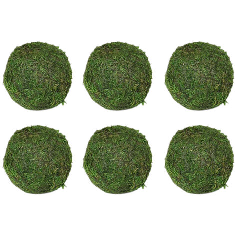 Ballons de Mousse Naturelle Boules Végétales Décoratives en Mousse Sèche Durable Evergreen sans Parfum pour Arrangements Floral, Table, Mariage, Événements (12 ou 6 pièces, Vert, 6-10 cm)