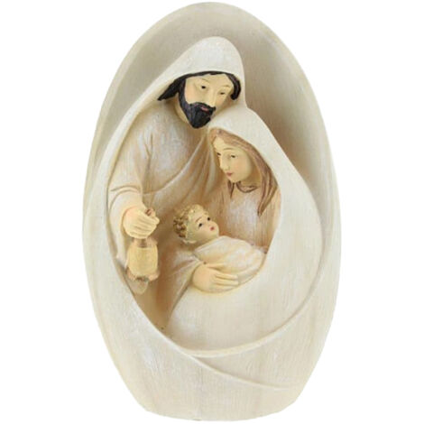 Statue de scène de nativité Christian résine 8cm multicolore - Objet déco et cadeau fête d'une pièce (1/5)