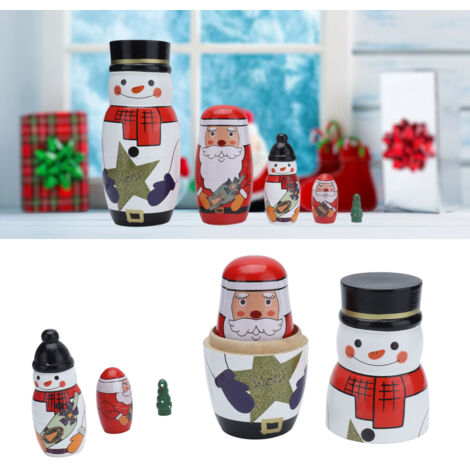 Poupées d'inclusion 5 pièces vernies rondes décoration unique festif de Noël pour cadeaux attrayant (1/5)