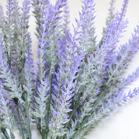 Fleurs de Lavande Artificielles Plastique Odorless Bouquet pour Décoration Scène Mariage (1/5)