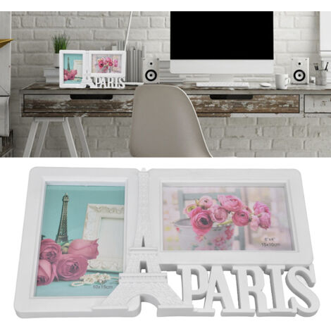 Cadre Photo Rectangulaire Décoratif pour la Maison avec 2 Portes Photo Cadre Tabletop pour Chambre Fête de Mariage - Plastique Haute Qualité, 29.8x17cm, 2 Cadres Offerts (1/5)