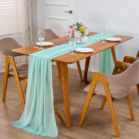 Nappe de décoration en Chiffon drapeau de table pour réception ou dining - Chiffon translucide 70x300 cm / 30x300 cm en 16 coloris. (1/5)