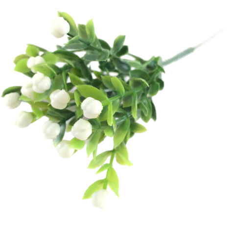 Fleur Artificielle Milan Grain - Plastique Blanc - Fleurons Gros Arrangement Pottage Décoratif Maison Bureau (1/5)