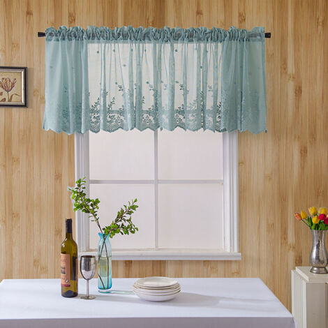 Valance de cuisine [材质： polyester fibre] [dimensions: 137 x 61 cm] en bleu [incluant: 1 x valance] (1/5)