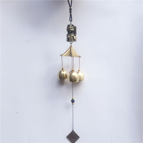 Métal Wind Chime Carillon Porte Étage Paix Douce Son Alliage Cuivre Doré Corde Décoration Intérieur Vintage Plaque Pendentif 1 Pièce (1/5)