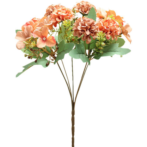 Fleur d'Hydrangea Artificielle - Beauté Éternelle - Ensemble de 1 Fleur - 30cm - Blanc/Rose/Rose Foncé/Rouge/Orange (1/5)