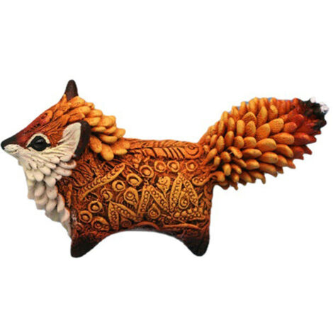 Figurine Simulation Totem Fox Rouge en Résine, Mini Statue pour Décoration de Bureau, Jardin et Collection (7x3.5x3.5cm, 70g) (1/5)