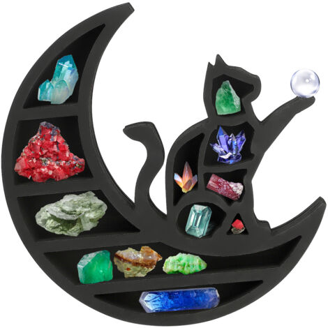 Étagère Murale de Chat Noir - Clairmont - Crystal Shelf - Bois PVC (30x30x4cm) Stockage Cadeau Animal (1/5)