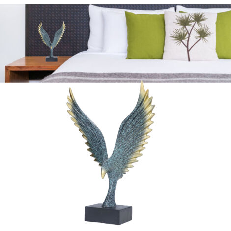 Statue Ornementale Résine - Sculpture Moderne Design Nordique Plumes Champagne Bleu Décor Bureau Décoration Intérieure Maison Salon (1/5)