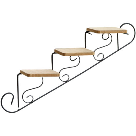 Étagère Murale En Fer Noir Porte-Plantes Décoratif Dimensions 39x24 cm Moderne & Écologique (1/5)