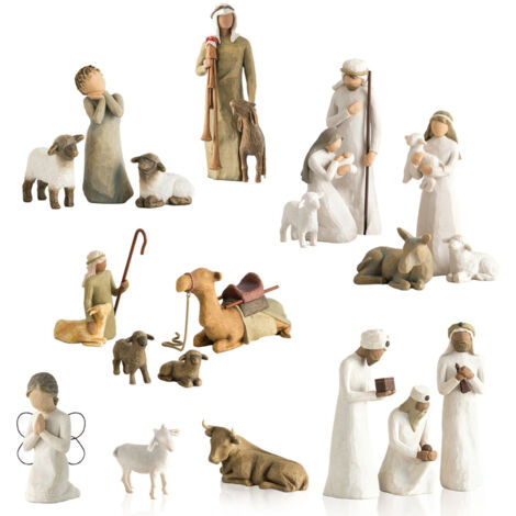 Ensemble de figurines de la Nativité en résine de qualité - Décoration religieuse de Noël avec Joseph, Marie et Jésus