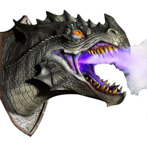 Décoration murale dragon légendaire - Statue de dragon réaliste en latex et PU - Décor fantastique pour Halloween, Noël ou collection - Choix de 6 couleurs (blanc, bleu, rouge, jaune, vert, noir) - Di (1/5)