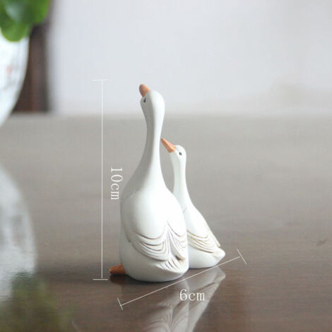 Statue de Canard Simulation Modèle Canard Mère et Bébé Résine Synthétique Décor Table Maison Salon Bureau Ornement 410g/14.5oz Modèle M&B DUCK (1/5)